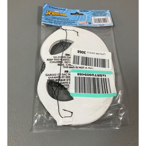 Unique Spider-Man Birthday Party Masks, 8-Pack - Child-Size Red Paper Masks with - Picture 4 of 4